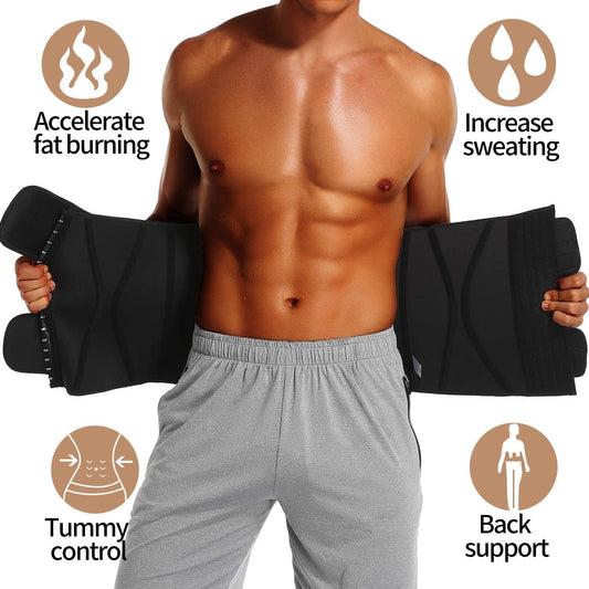Tummy Control Waist Trainer Double Strap Belt for Men & Women | Slimming, Sweat & Back Support